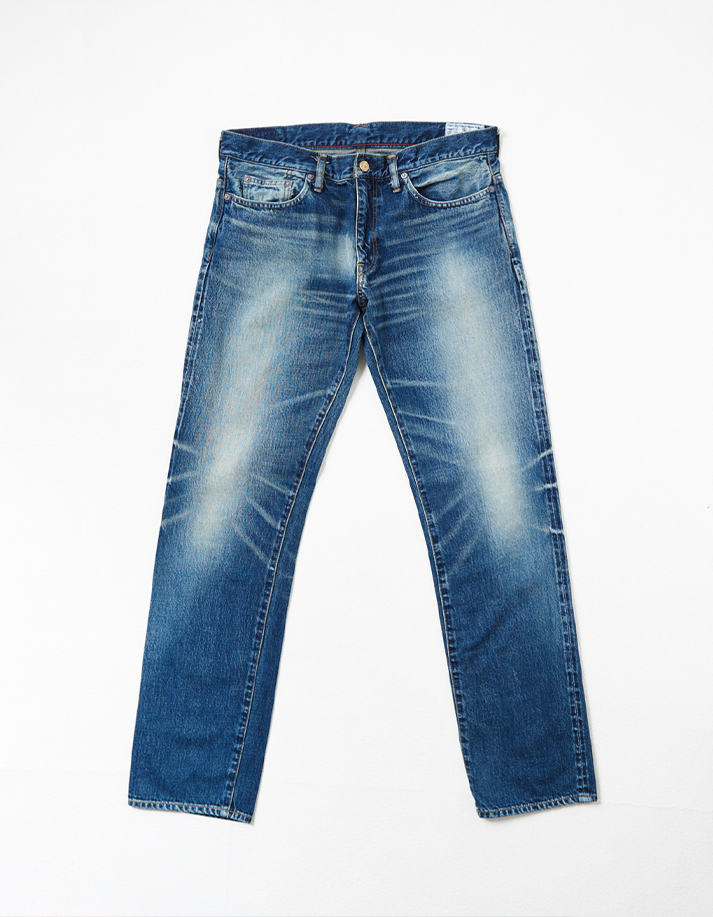 HD Denim Pants w/ Distressed Detail -Slim Straight