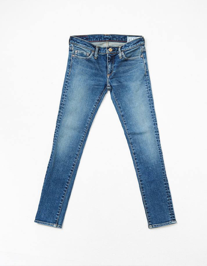 HD Women’s Denim Pants w/ Distressed Detail -Stretched Slim